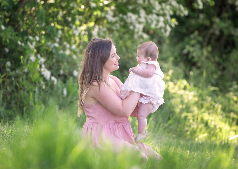 Mum and baby enjoying a family photo shoot