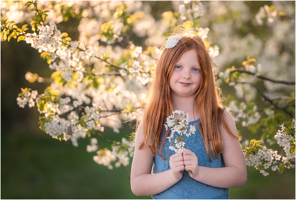 Girl enjoying spring family photo shoot