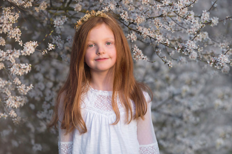 Girl enjoying spring photo shoot