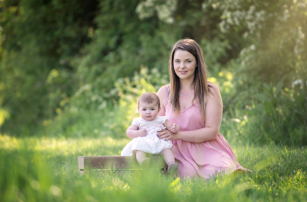 Family enjoying a summer photo shoot